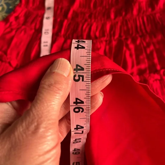 J Crew Red Ruched Maxi Midi Dress Sz Small Spring Wedding Vacation Cruise Beach - Picture 13 of 14